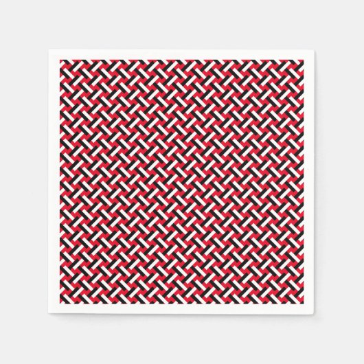 Classy & Elegant Red Art Deco Herringbone Pattern Servet (Voorkant)