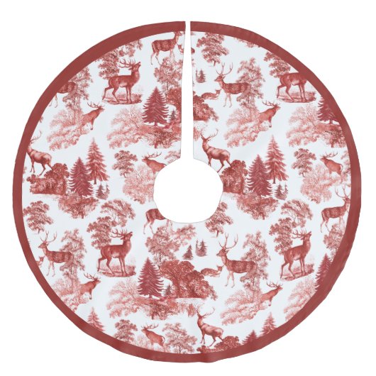 Classy Elegant  Red Deer in Woodland Kerstboom Rok (Voorkant)