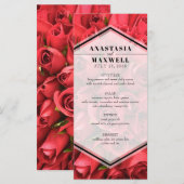 Classy Elegant Red Roses Wedding Menu (Voorkant / Achterkant)