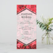 Classy Elegant Red Roses Wedding Menu (Staand voorkant)