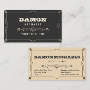 Classy Elegant Retro  lijst voor mannen Visitekaartje