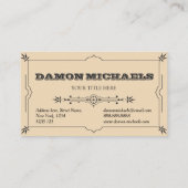 Classy Elegant Retro lijst voor mannen Visitekaartje (Achterkant)