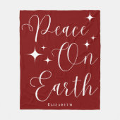 Classy Elegant Rood & Wit Gepersonaliseerde Kerst Fleece Deken (Voorkant)