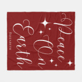 Classy Elegant Rood & Wit Gepersonaliseerde Kerst Fleece Deken (Voorkant (Horizontaal))