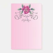 Classy Elegant Roos Floral Monogram Post-it® Notes (Voorkant)