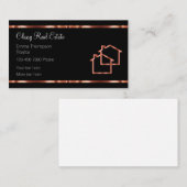 Classy Elegant Roos Gold Tone Real Estate Visitekaartje (Voorkant / Achterkant)