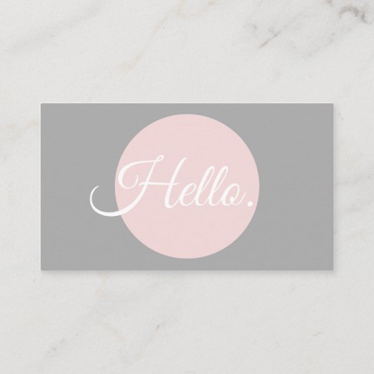 Classy Elegant Roze en Grijze Visitekaartje (Achterkant)