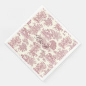 Classy Elegant Roze Paardentoilet Naam Initialen Servet (Hoek)