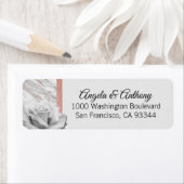 Classy Elegant Roze Rose Gouden Folie Grijs Bruilo Etiket (Insitu)