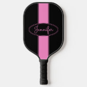 Classy Elegant roze zwart Aangepaste naam Pickleball Paddle (Voorkant)