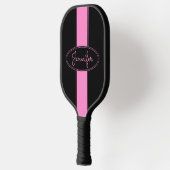 Classy Elegant roze zwart Aangepaste naam Pickleball Paddle (Links)