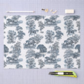 Classy Elegant Rustic Blue Horses Country Toile Tissuepapier (Craft)