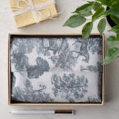 Classy Elegant Rustic Blue Horses Country Toile Tissuepapier (Geschenk)