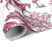 Classy Elegant Rustic Magenta Horses Country Toile Cadeaupapier (Rol Hoek)