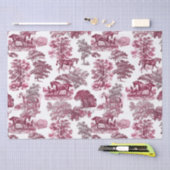 Classy Elegant Rustic Magenta Horses Country Toile Tissuepapier (Craft)