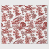 Classy Elegant Rustic Red Horses Country Toile Cadeaupapier (Vlak)