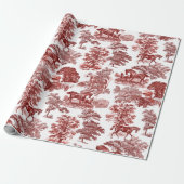 Classy Elegant Rustic Red Horses Country Toile Cadeaupapier (Uitgerold)
