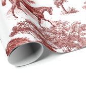 Classy Elegant Rustic Red Horses Country Toile Cadeaupapier (Rol Hoek)