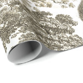 Classy Elegant Rustiek Beige Bos Dieren Toile Cadeaupapier (Rol Hoek)