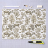 Classy Elegant Rustiek Beige Bos Dieren Toile Tissuepapier (Craft)