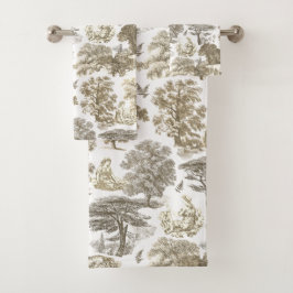 Classy Elegant Rustiek Beige Country Toile Bad Handdoek