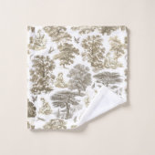 Classy Elegant Rustiek Beige Country Toile Bad Handdoek (Wasdoekje)