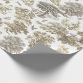 Classy Elegant Rustiek Beige Country Toile Cadeaupapier (Hoek)