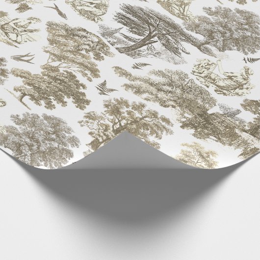 Classy Elegant Rustiek Beige Country Toile Cadeaupapier (Hoek)