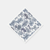 Classy Elegant Rustiek Blauw Bos Dieren Toile Servet (Hoek)