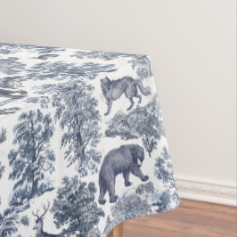 Classy Elegant Rustiek Blauw Bos Dieren Toile Tafelkleed