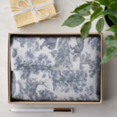 Classy Elegant Rustiek Blauw Bos Dieren Toile Tissuepapier (Geschenk)