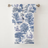 Classy Elegant Rustiek Blauw Land Toile Bad Handdoek (Insitu)