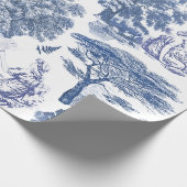 Classy Elegant Rustiek Blauw Land Toile Cadeaupapier (Hoek)
