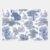 Classy Elegant Rustiek Blauw Land Toile Inpakpapier Vel (Voorkant 3)