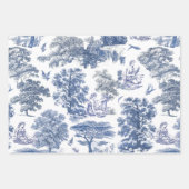 Classy Elegant Rustiek Blauw Land Toile Inpakpapier Vel (Voorkant 2)