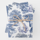 Classy Elegant Rustiek Blauw Land Toile Inpakpapier Vel (In situ)