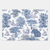 Classy Elegant Rustiek Blauw Land Toile Inpakpapier Vel (Voorkant)
