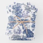 Classy Elegant Rustiek Blauw Land Toile Inpakpapier Vel (In situ)