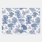 Classy Elegant Rustiek Blauw Land Toile Inpakpapier Vel (Voorkant)