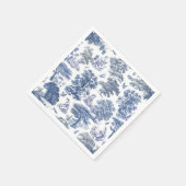 Classy Elegant Rustiek Blauw Land Toile Servet (Hoek)