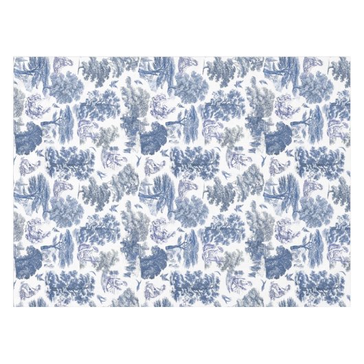 Classy Elegant Rustiek Blauw Land Toile Tafelkleed (Voorkant (Horizontaal))