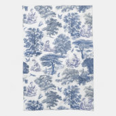 Classy Elegant Rustiek Blauw Land Toile Theedoek (Verticaal)