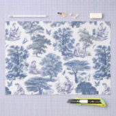 Classy  Elegant Rustiek Blauw Land Toile Tissuepapier (Craft)