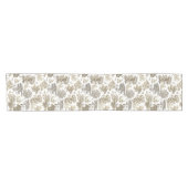 Classy Elegant Rustiek Goud Beige Country Toile Korte Tafelloper (Horizontaal)