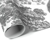 Classy Elegant Rustiek Grijs Bos Dieren Toile Cadeaupapier (Rol Hoek)