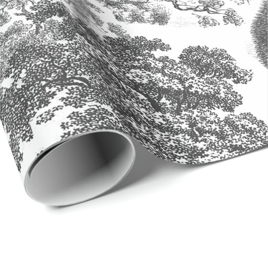 Classy Elegant Rustiek Grijs Bos Dieren Toile Cadeaupapier (Rol Hoek)