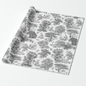 Classy Elegant Rustiek Grijs Landelijk Toile Cadeaupapier (Uitgerold)