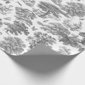 Classy Elegant Rustiek Grijs Landelijk Toile Cadeaupapier (Hoek)
