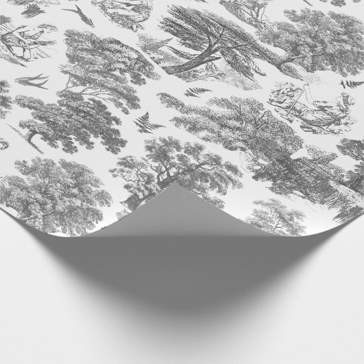Classy Elegant Rustiek Grijs Landelijk Toile Cadeaupapier (Hoek)