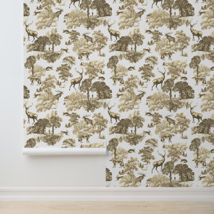 Classy Elegant Rustiek Herten Bos Dieren Toile Behang